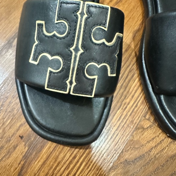 Tory Burch Black Leather Sport Slides - Picture 4 of 8